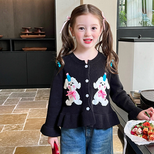 栀了成长记童装女童可爱卡通毛衣秋季新款儿童宝宝休闲百搭针织衫
