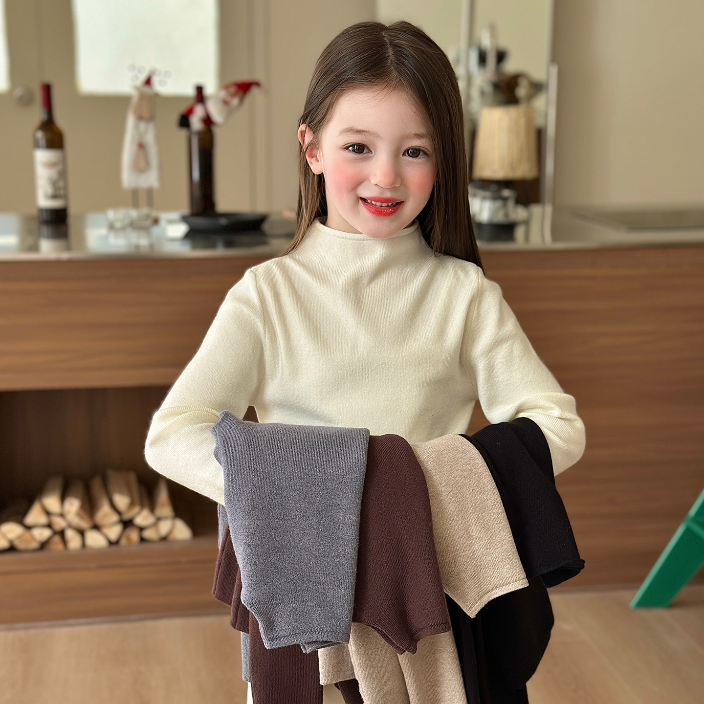 栀了成长记女童冬季百搭打底衫