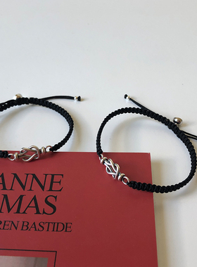 同心结编织情侣手链925银