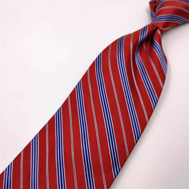法国出口酒红色条纹领带10cm