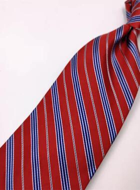 法国出口酒红色条纹领带10cm