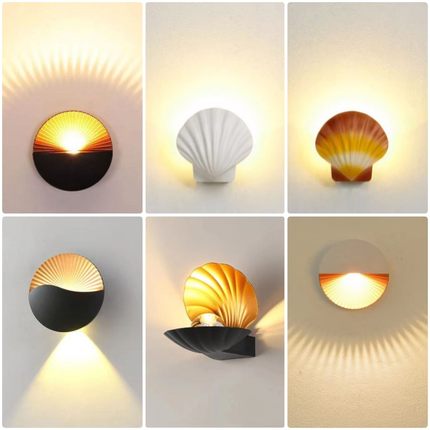 户外贝壳壁灯防水创意个性客厅卧室装饰灯简约现代酒店外墙灯具