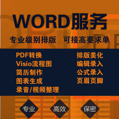 Word排版表格代做制作文档格式修改打字服务文字录入PDF转换编辑