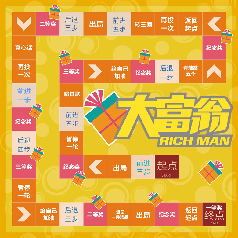 加厚真人版亲子游戏活动大富翁