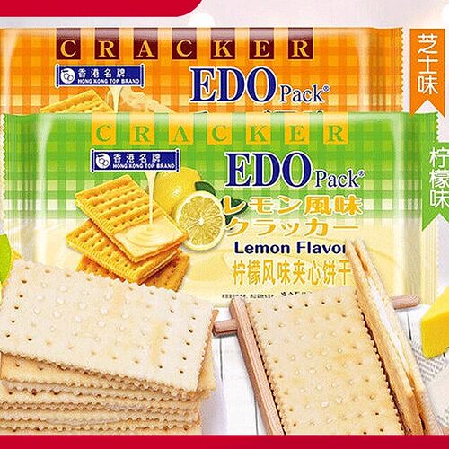 edo pack榴莲芝士柠檬夹心饼干多口味240g休闲代餐零食早餐食品