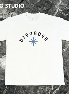 DISORDER滑板短袖 英文潮流T恤   街头运动主题T恤 全棉柔软衣服