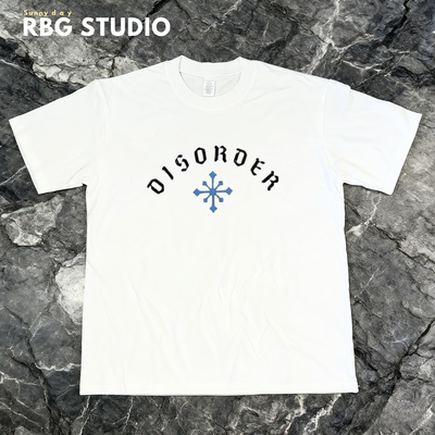 DISORDER滑板短袖 英文潮流T恤   街头运动主题T恤 全棉柔软衣服