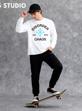 DISORDER滑板长袖 街头运动英文潮流长袖男T  奈亚休斯顿同款复刻