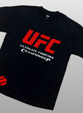 ufc格斗短袖t恤字母短袖T恤