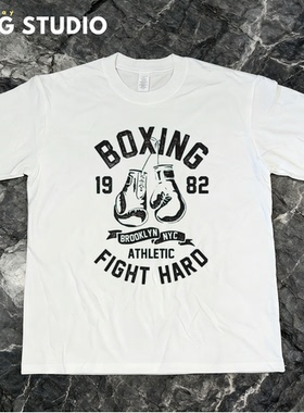 拳击短袖 拳击T恤  拳击衣服 拳击训练衣服 boxing印花 运动短袖