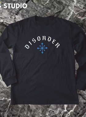 DISORDER街头运动英文潮流长袖男T  全棉舒适秋冬衣服 滑板长袖