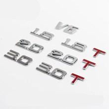 汽车3D金属车贴1.8T车标贴1.5T创意排量贴2.0T贴标V6V8字母贴4WD