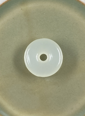 新疆和田玉一级白玉平安扣12×4吊坠挂件佛珠配件