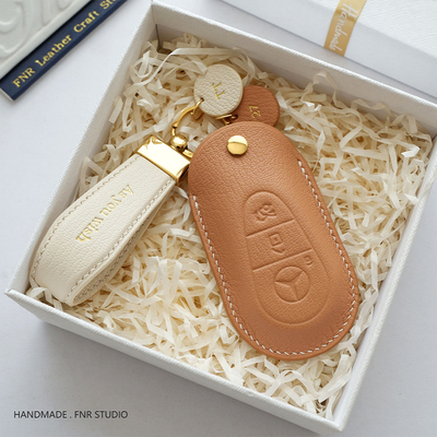 奔驰车钥匙套 手工定制 真皮皮套私人烫印 E300L C260l Glc260