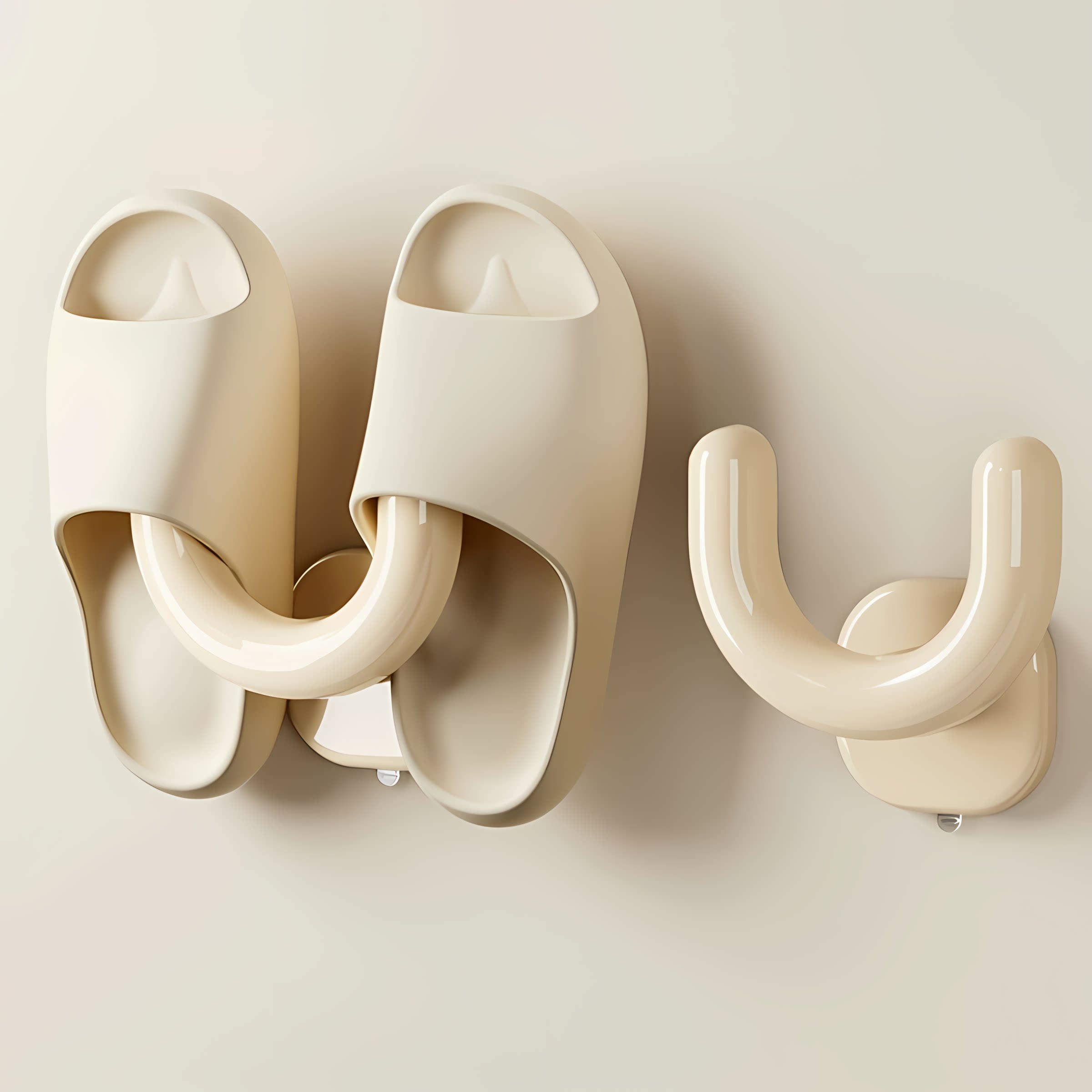 浴室吸盘拖鞋架免打孔卫生间置物架厕所壁挂式沥水架鞋子收纳神器