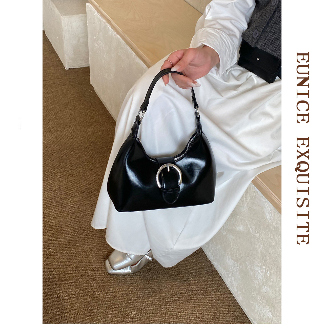 超火复古腋下包包女款精致高级质感月牙包轻奢小众单肩手提小拎包