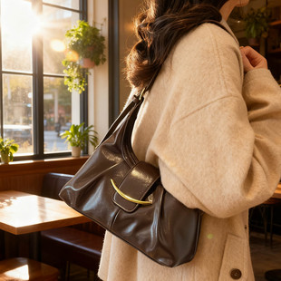 EUNICE 高级感通勤单肩手提包 EXQUISITE轻奢小众复古腋下包包女款