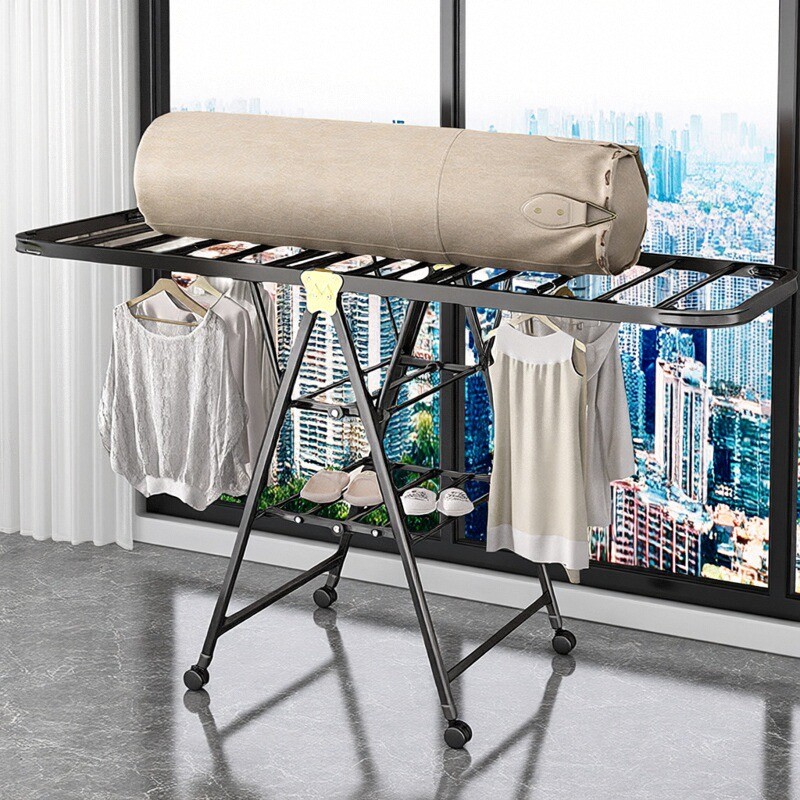 加厚折叠晾衣架阳台家用可移动