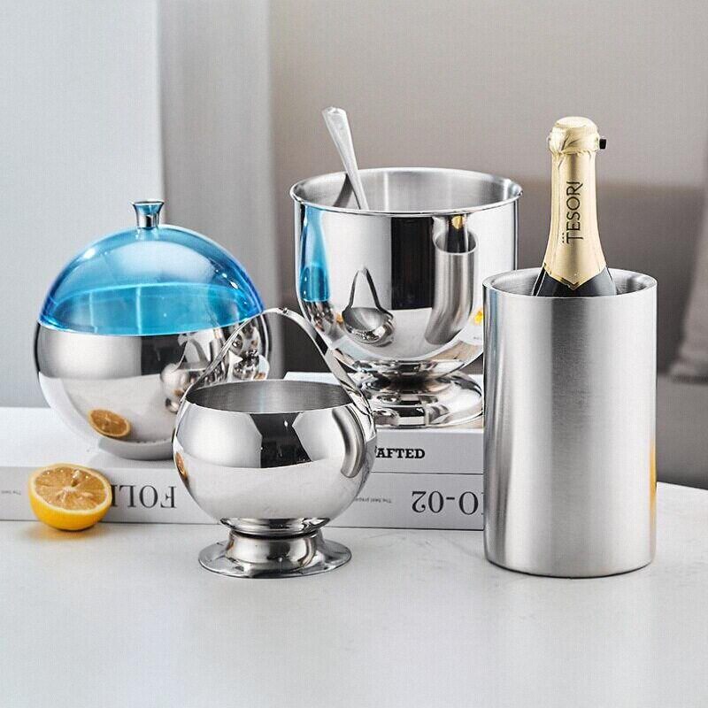 高端不锈钢冰桶商用冰块香槟冰酒桶冰镇啤酒容器亮光2025新款KTV