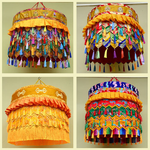 藏佛布艺佛堂装饰宝伞多款可选