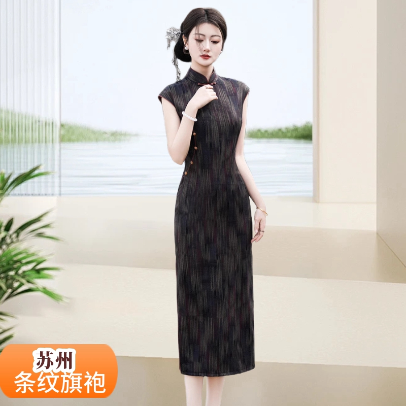 日常旗袍裙宴会晚礼服苏州仿真丝