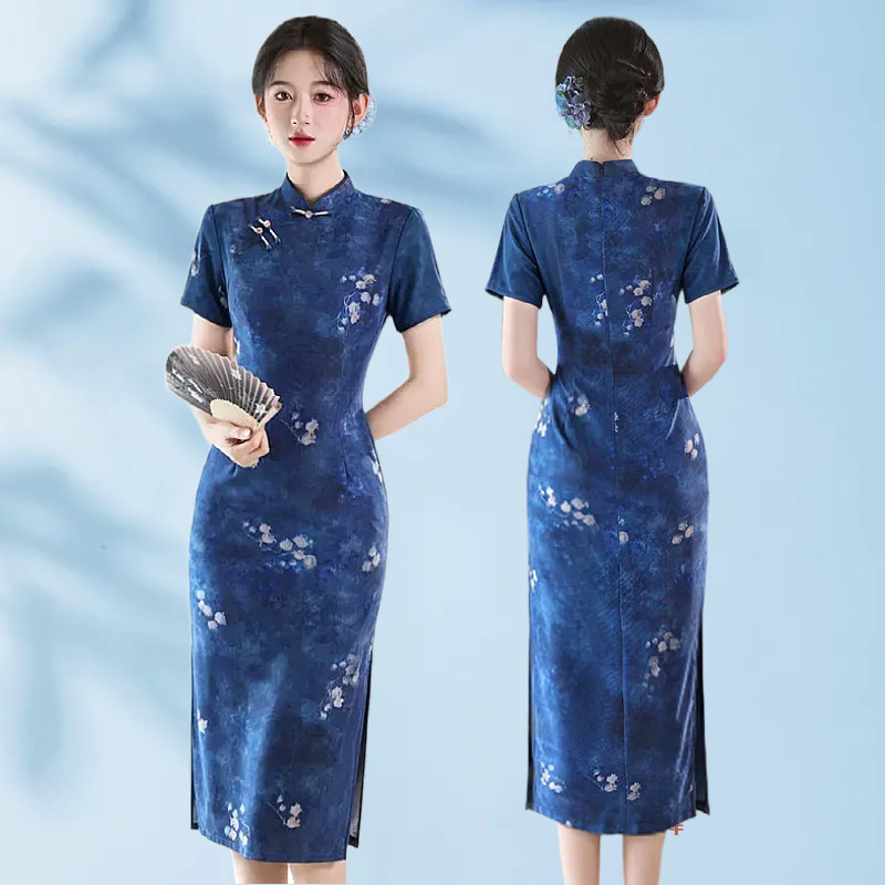 苏州旗袍女常高开衩修身显瘦高端