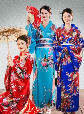 日本女士传统和服正装cospla摄影动漫表演舞台演出服日式餐厅工服