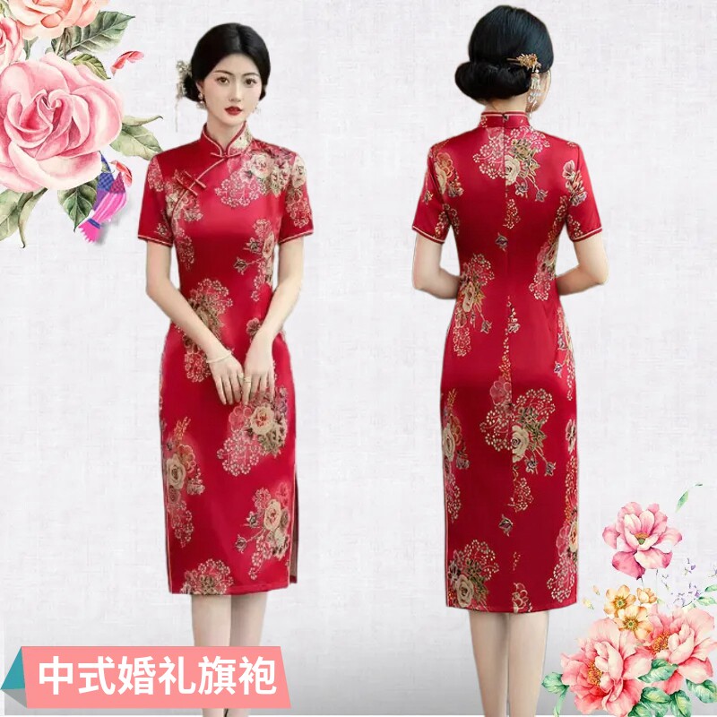 老上海妈妈喜婆婆婚礼旗袍裙送考