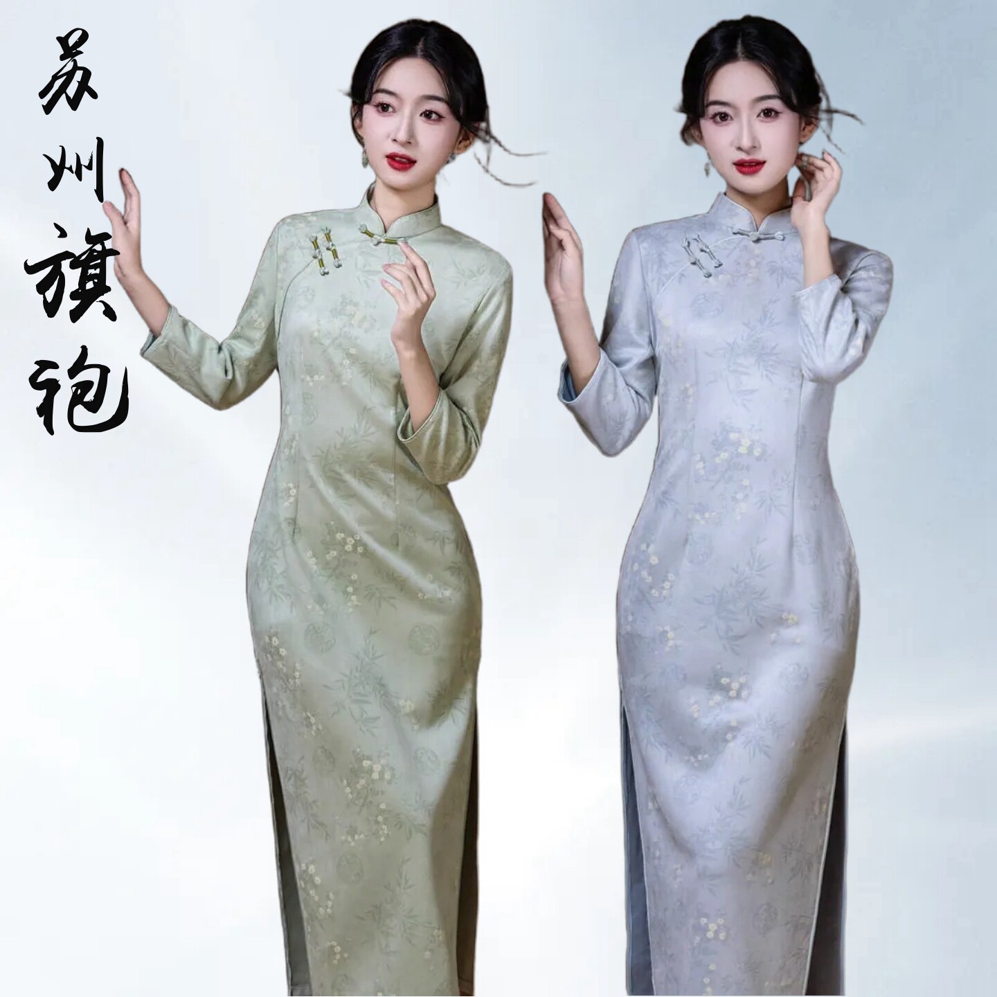 大码妈妈国风麂皮绒日常苏州旗袍