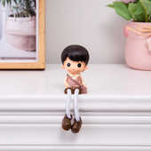 卡通单个小男女娃娃迷你书桌小装 客厅桌面电视装 饰小饰品 饰摆件