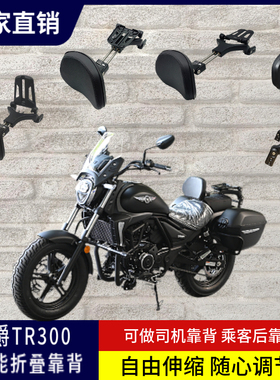 适用豪爵TR300puls摩托车后靠背司机乘客多功能折叠靠背改装配件
