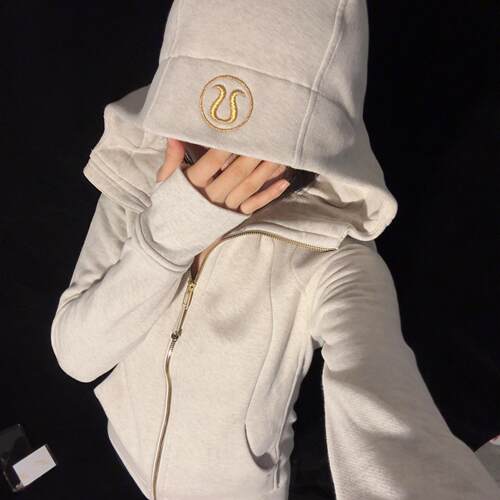 加拿大lulu女士连帽修身运动卫衣