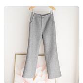 气质通勤OL加厚双面呢直筒裤 冬季 保暖穿搭羊毛尼休闲裤 百搭款 新款