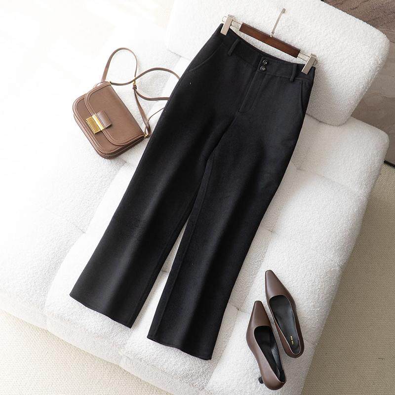 通勤简约黑色双面呢直筒裤冬季新品加厚保暖羊毛西装裤女,女装/女士精品,休闲裤,淘宝优惠券,粉丝福利购,淘宝优惠卷