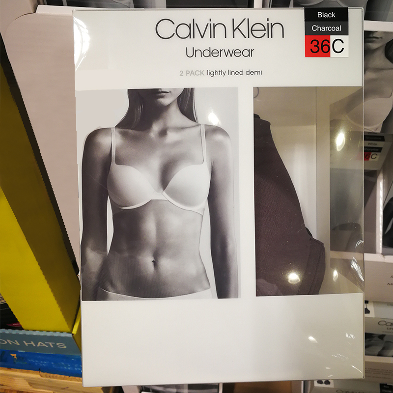 美国直邮Calvin klein CK简约女士内衣上托防下垂文胸罩2件装正品