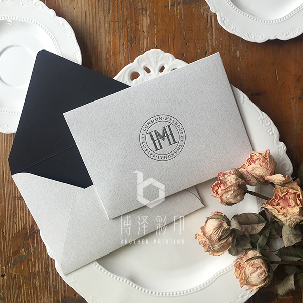 特种纸信封烫凹定制黑色