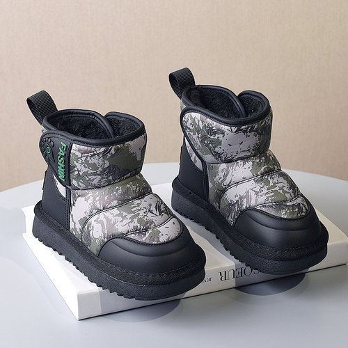 防水防滑男童雪地靴加厚大棉鞋