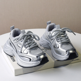 加绒二棉大码 跑步鞋 男儿童运动鞋 新款 子2025秋冬季 轻便女童老爹鞋