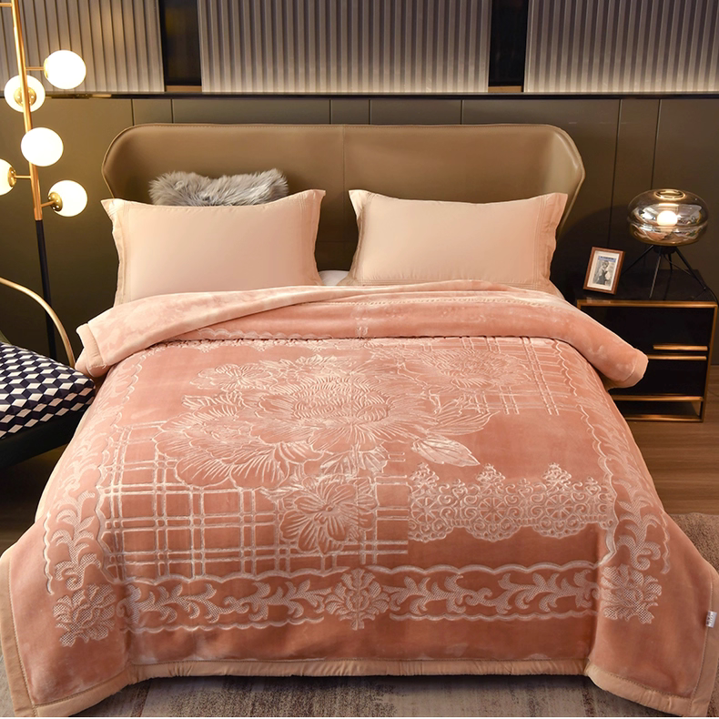 高档毛毯雕花毯加厚休闲超柔云毯拉舍尔盖毯冬季加厚保暖奢华简约
