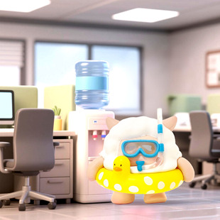 正版原创小羊坨打工人盲盒桌面摆件家居饰品治愈系解压公仔可爱