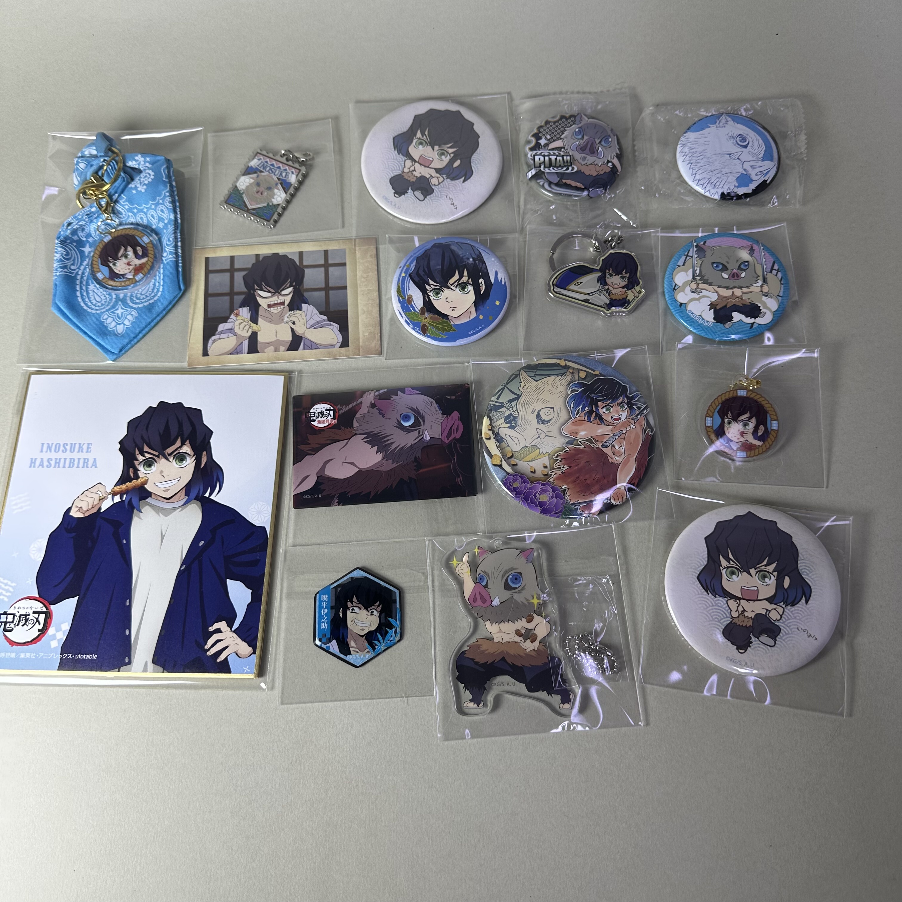 【鬼灭之刃】正版日谷中古吧唧嘴平伊之助个人池猪猪挂件徽章新5