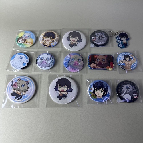 【鬼灭之刃】正版日谷中古吧唧嘴平伊之助个人池猪猪挂件徽章新8