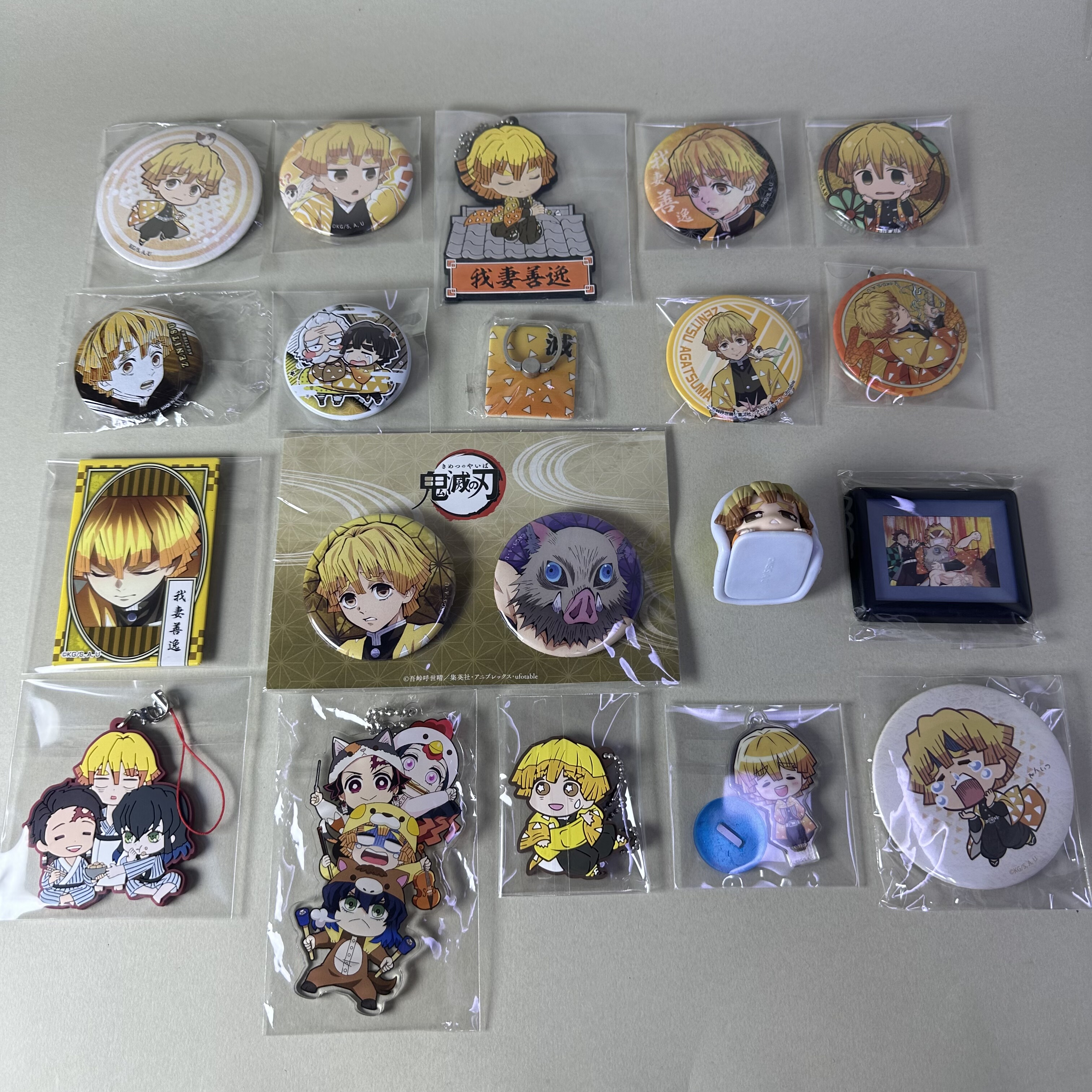 【鬼灭之刃】正版日谷中古状态吧唧挂件钥匙扣我妻善逸个人池新7