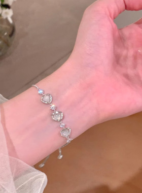 韩国ins风设计感锆石花朵手链女轻奢小众猫眼石手串手饰