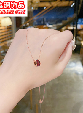 小众轻奢设计锁骨链简约百搭小蛮腰项链不掉色玫瑰金钛钢饰品热卖