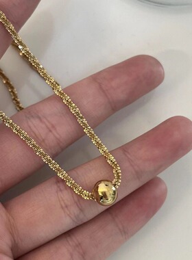 通体钛钢  波光粼粼有球必应感项链轻奢时尚简约配饰厂家直销