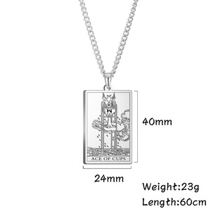 小众百搭嘻哈激光打标时尚钛钢塔罗牌金杯系列304材质不锈钢项链