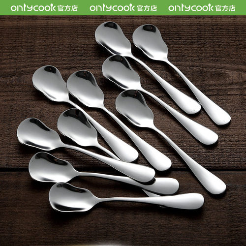 onlycook10支装不锈钢甜品酸奶勺