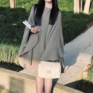 高端定制秋冬纯羊毛双面呢羊绒大衣斗篷小红书网红款外套保暖时尚