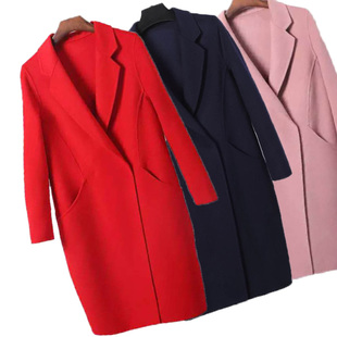 显瘦秋冬新款手工双面羊绒大衣高端纯羊毛呢外套中长气质休闲西装